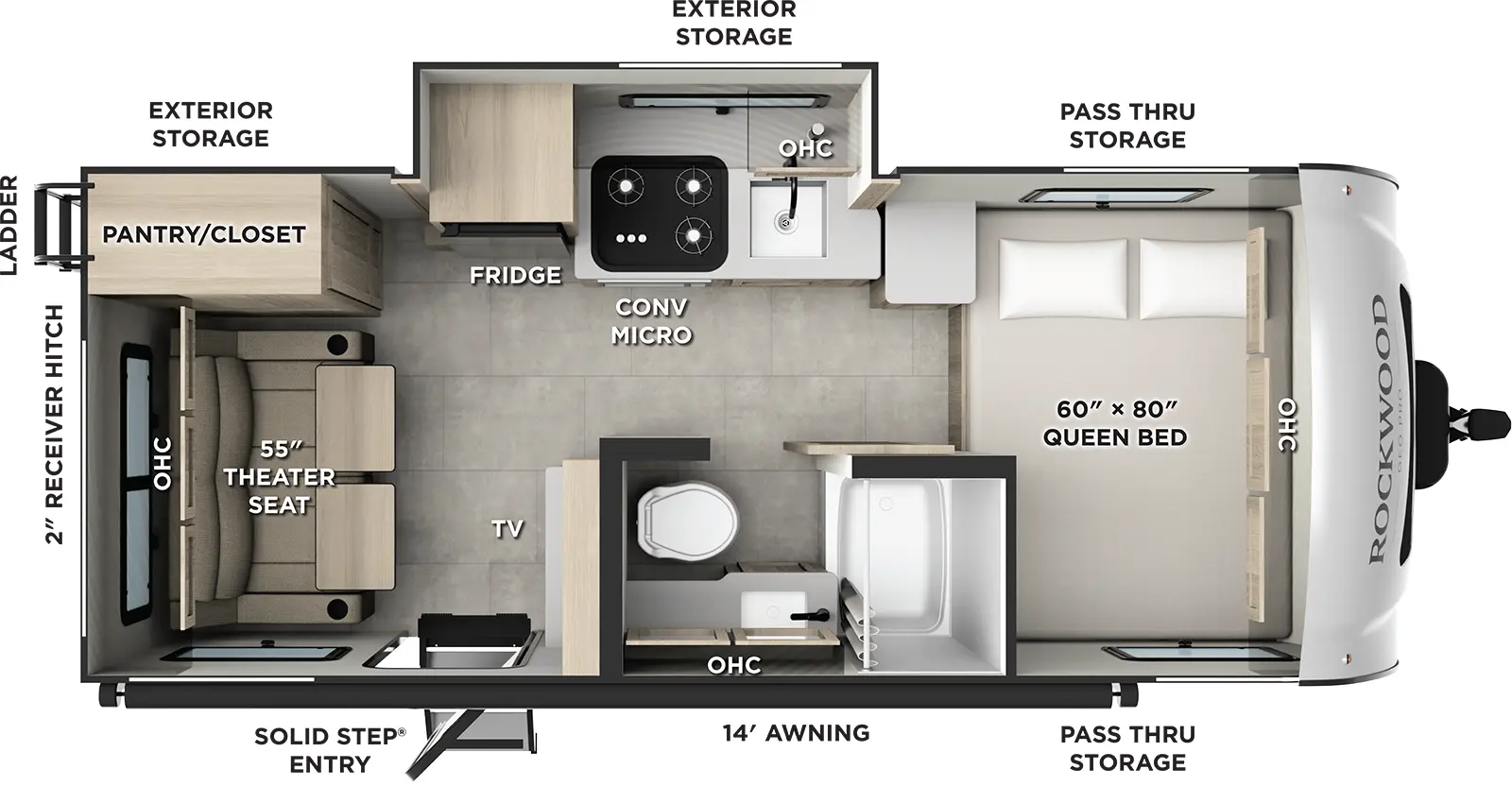 Rockwood Geo Pro G19RL Floorplan
